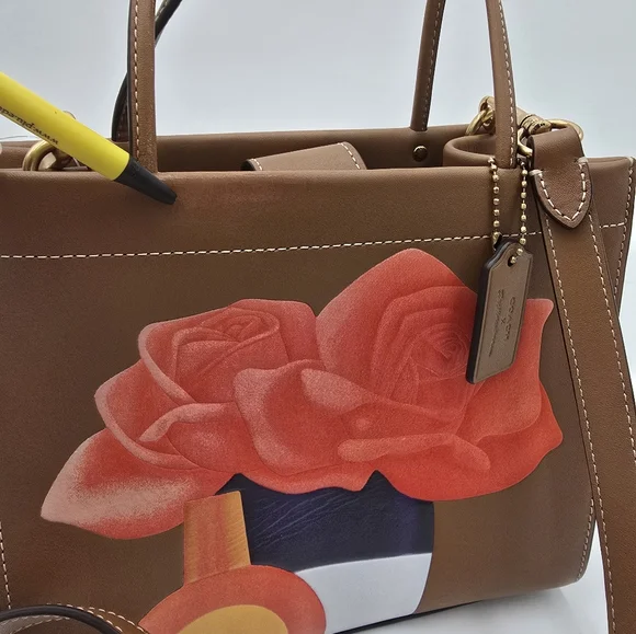 🔥SALE🔥💥NWT💥 Coach x Tom Wesselmann Floral Tote Leather Bag  💫DEFECT💫 - Picture 15 of 16